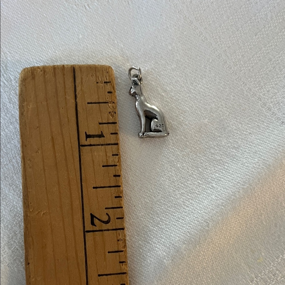 Silver Cat Charm Pendant - Picture 7 of 7